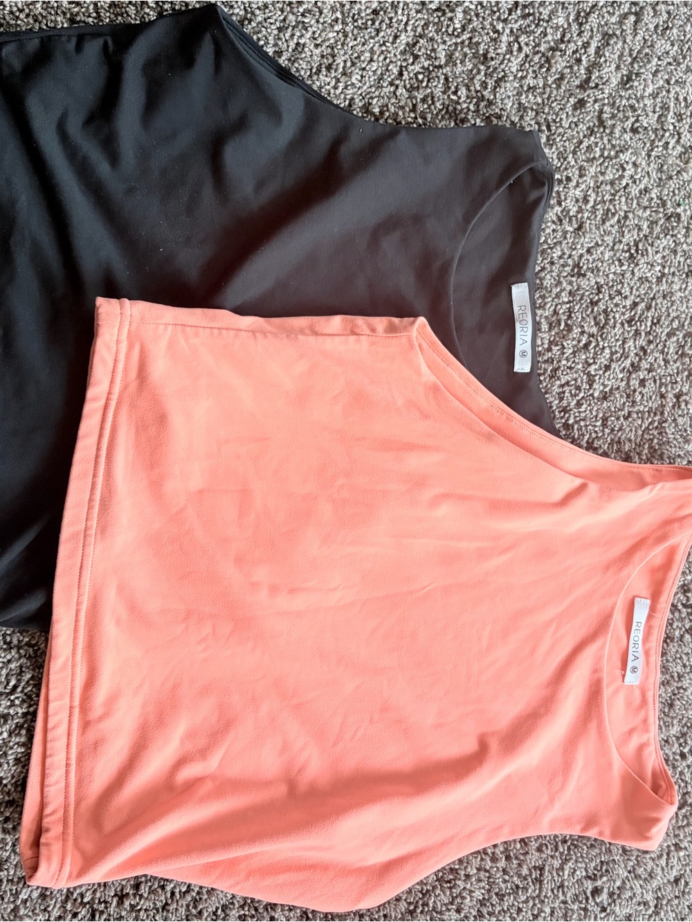 Coral and Black Tank Tops